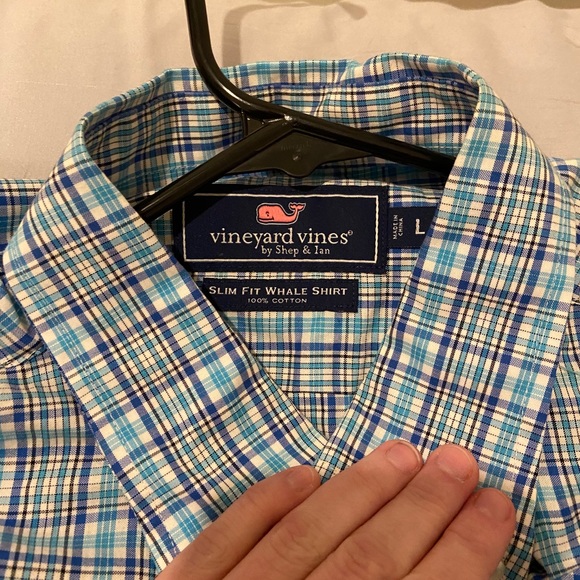 🆕 w/ Tags Vineyard Vines Blue Plaid Button Down - Picture 9 of 10